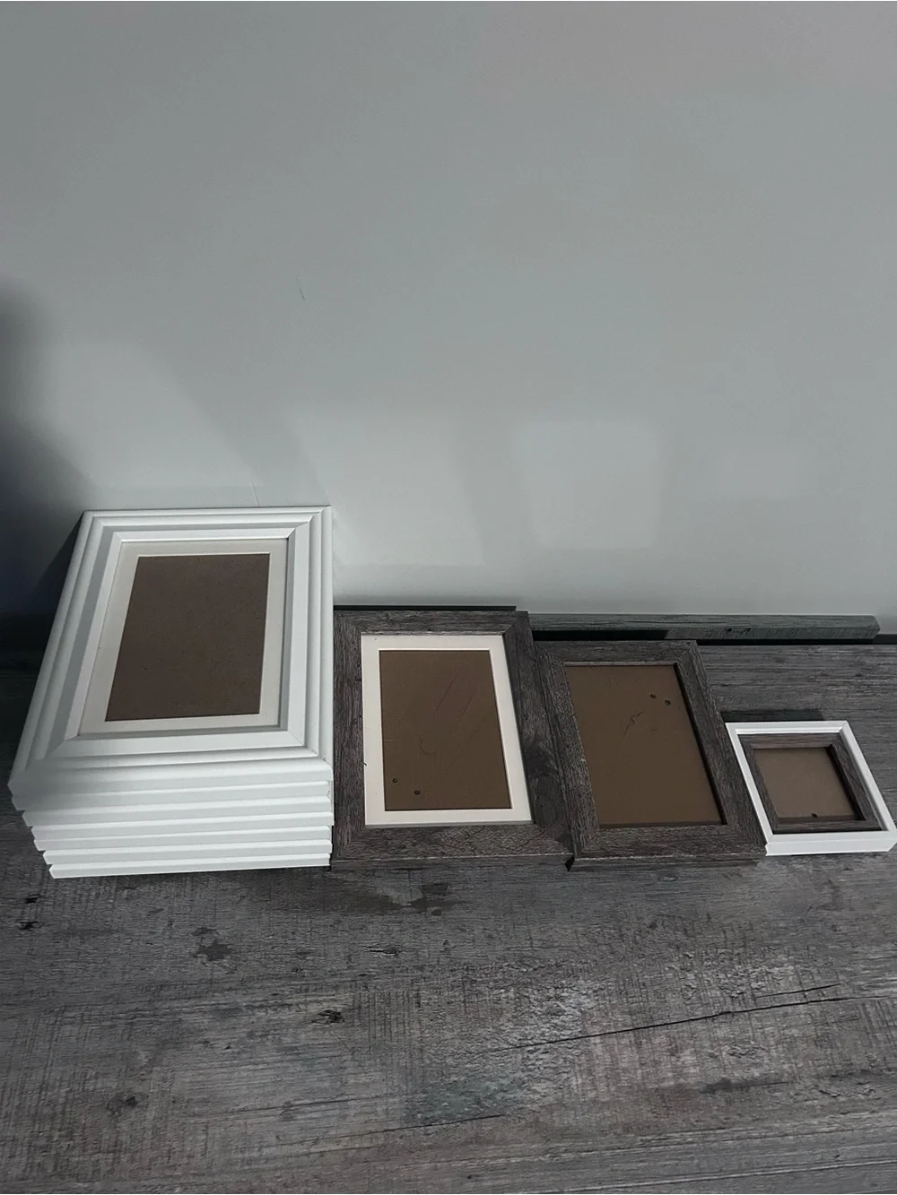 Michaels White and Brown Assorted Picture Frame Set